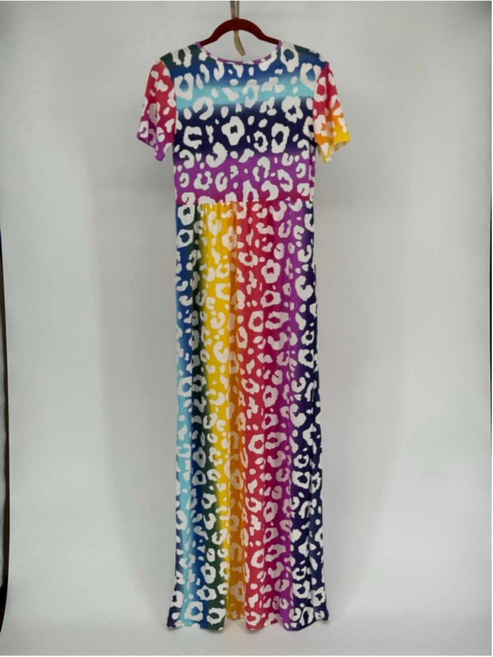 HEIMISH U.S.A Women's Rainbow Leopard Print Maxi Dress Medium - Picture 2 of 4